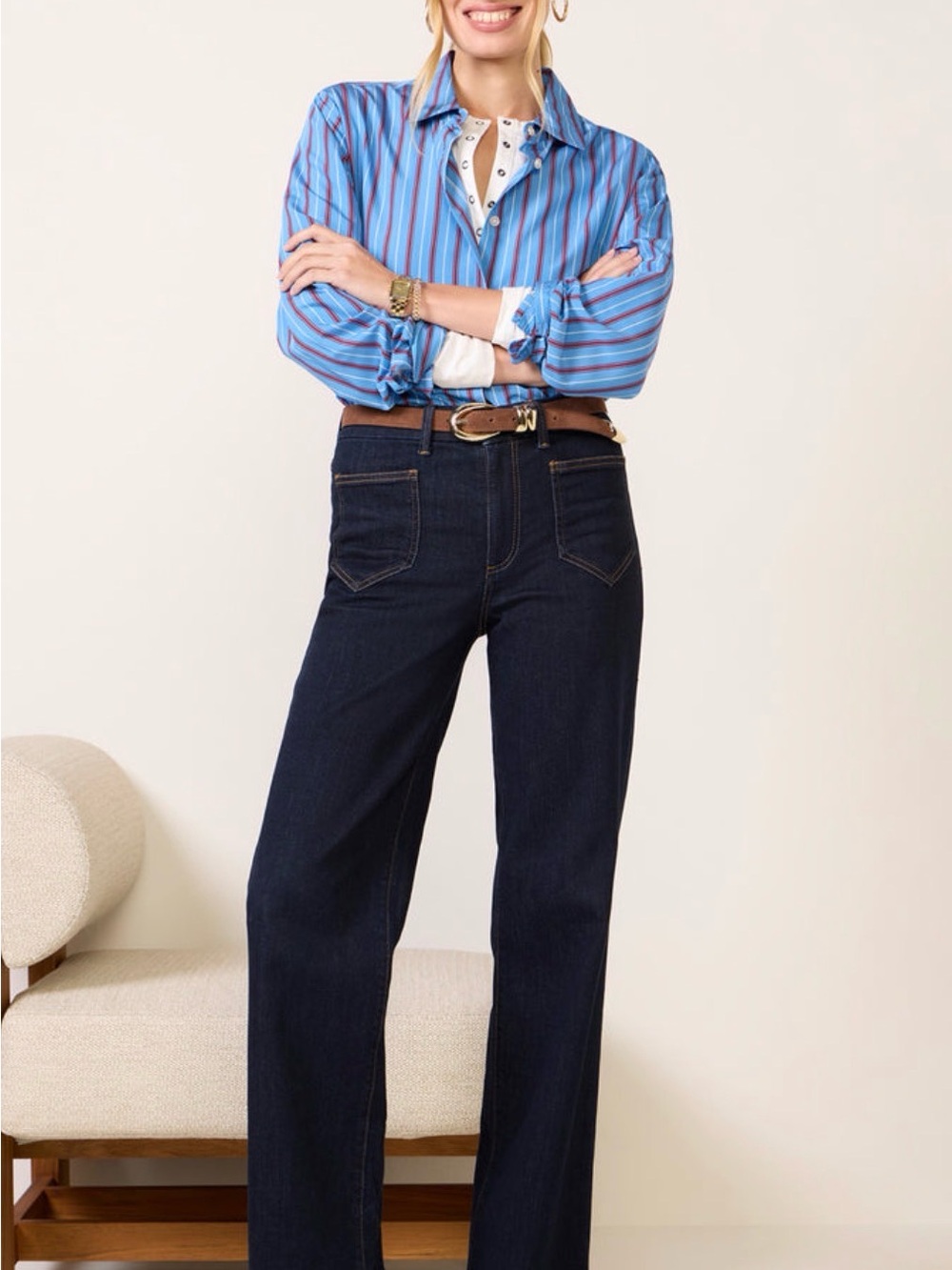 Kut from the Kloth Charlotte Wide Leg with Patch Pocket Jeans